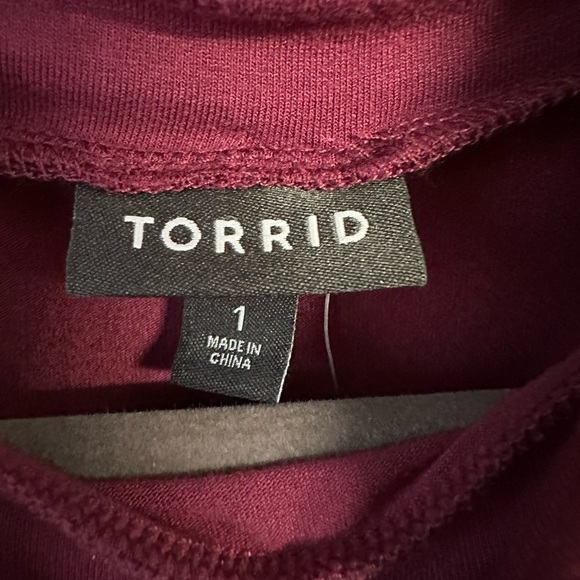 Torrid Burgundy Purple Jersey Mock Neck Bodycon Midi Dress Size: 1X - Picture 7 of 8